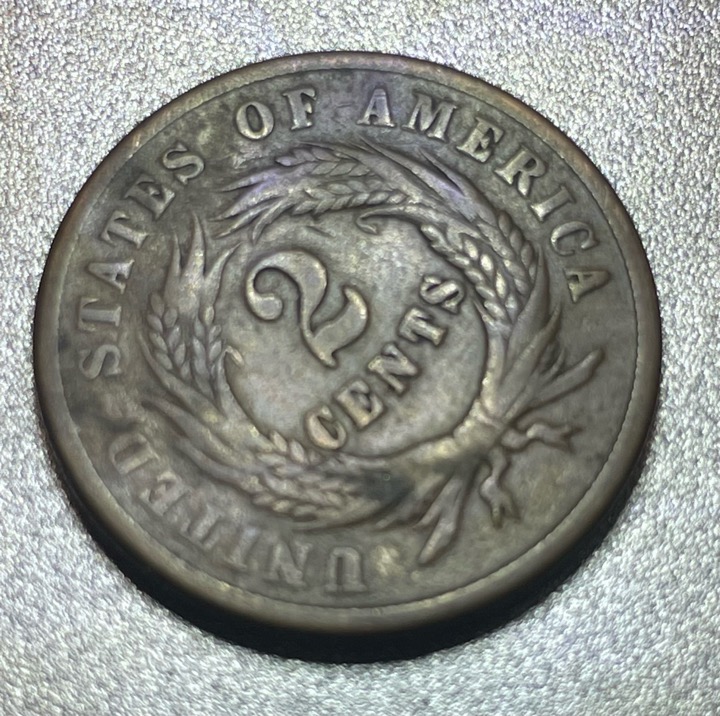 1864-2-Cent-Piece-With-Rotated-Reverse